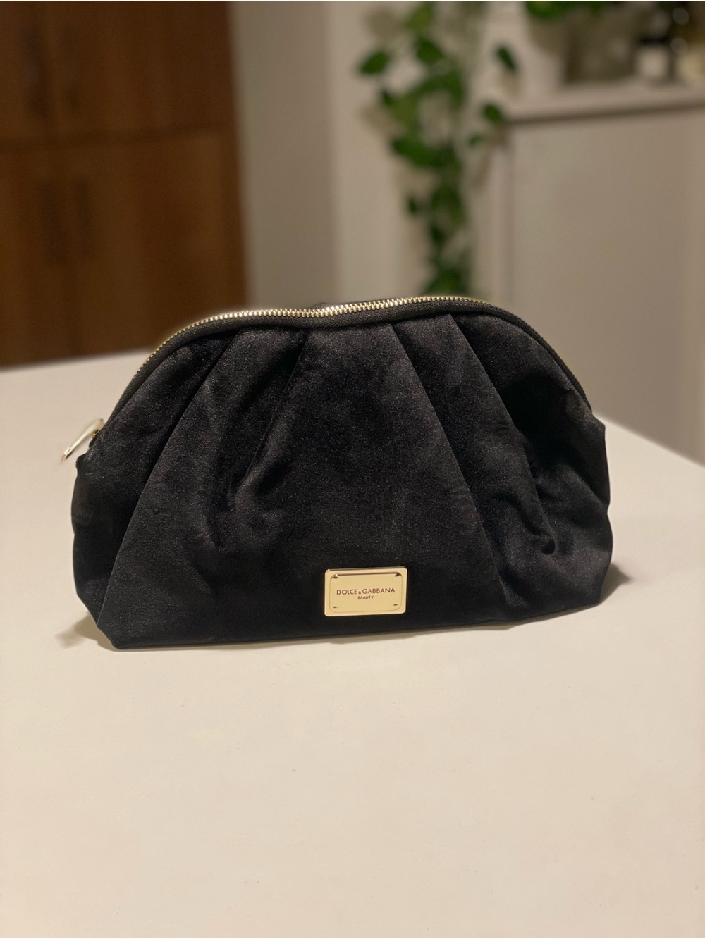 Dolce & Gabbana Beauty Black Velvet Cosmetic Pouch